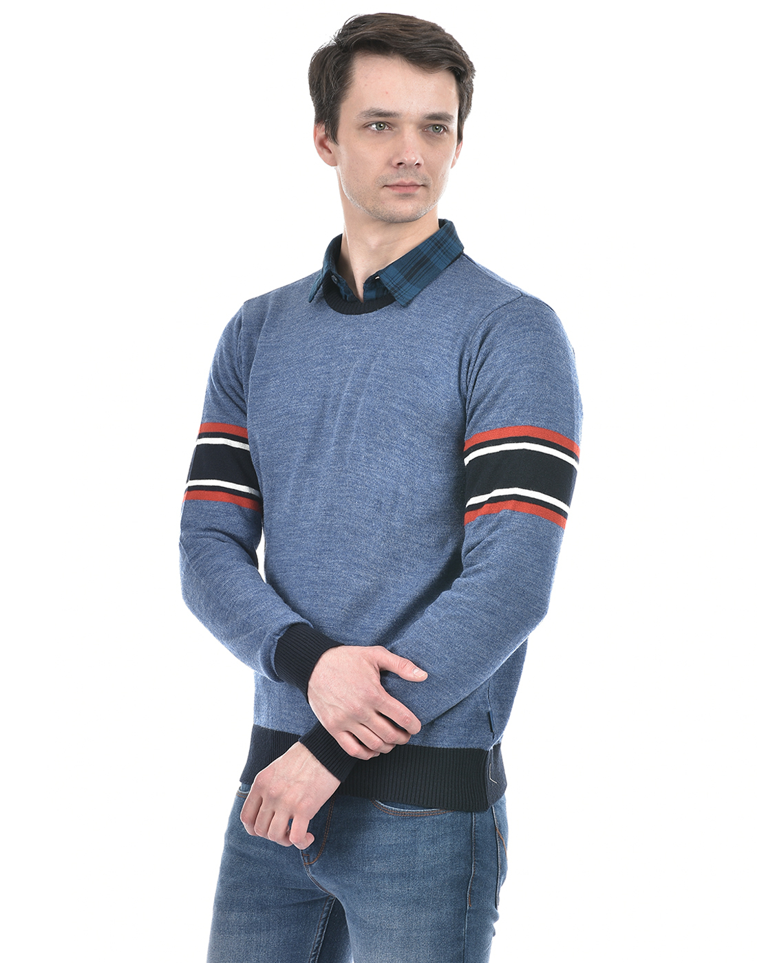 Numero Uno Men Striped Blue Sweater
